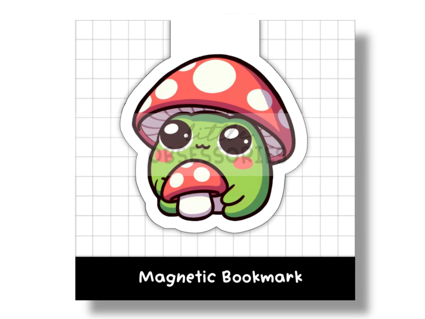 Kawaii Mushroom Frog Magnetic Bookmark